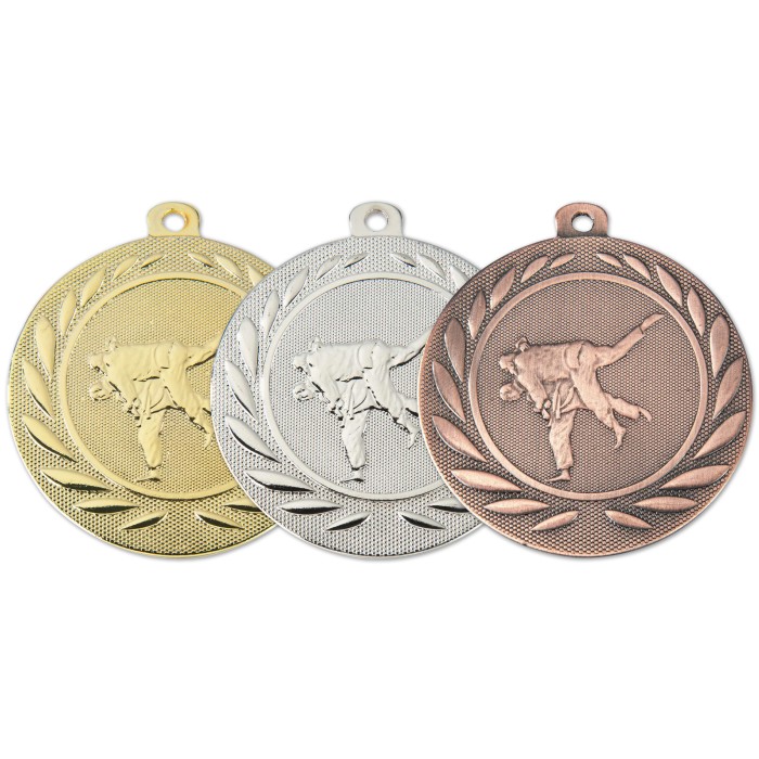 50MM JUDO MARTIAL ARTS MEDAL - GOLD, SILVER & BRONZE